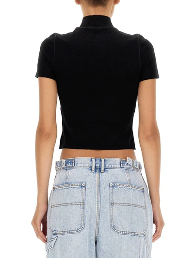 Shop Alexander Wang T T By Alexander Wang Cropped T-shirt In Black