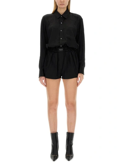 Shop Alexander Wang T T By Alexander Wang Short Jumpsuit With Boxer Silhouette In Black