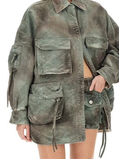 Shop Attico The  Shirt Jacket In Military Green