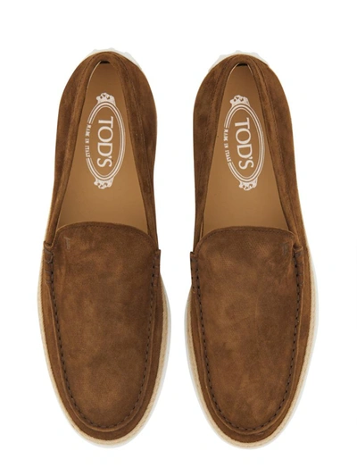 Shop Tod's Leather Slip-on Loafer In Brown
