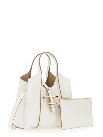 Shop Tod's Shopping Bag T Timeless Mini In White