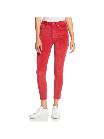 Shop Rag & Bone Womens Velvet High Rise Colored Skinny Jeans In Pink