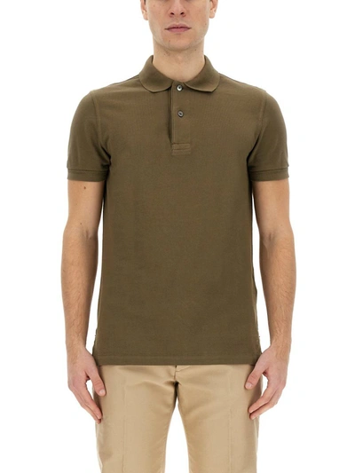Shop Tom Ford Regular Fit Polo Shirt In Military Green