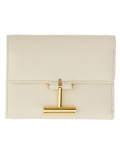 Shop Tom Ford Wallet With Logo In Ivory