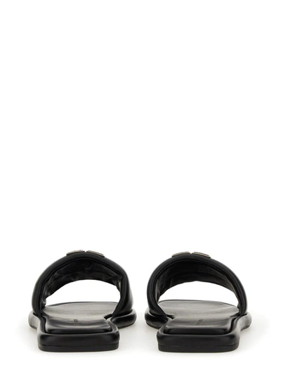 Shop Tory Burch Double T Sports Slider Sandal In Black