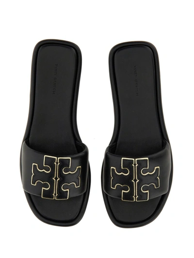 Shop Tory Burch Double T Sports Slider Sandal In Black