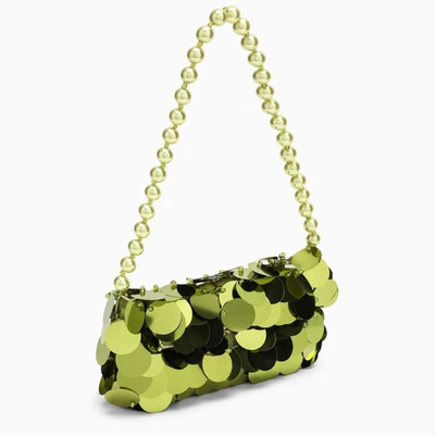 Shop Vanina Gold Mini Bag With Beads In Green