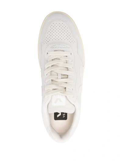 Shop Veja V-10 Leather Sneakers In Grey