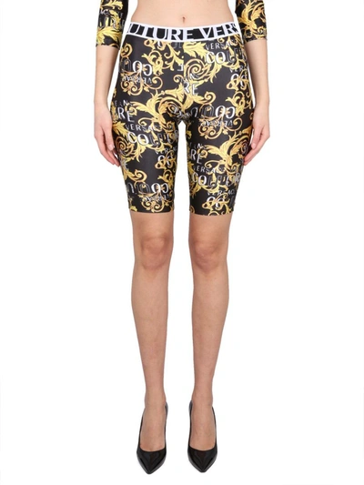 Shop Versace Jeans Couture Bermuda Shorts With Couture Logo Print In Multicolour