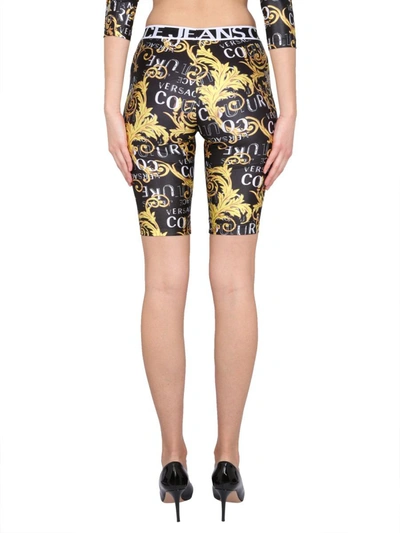 Shop Versace Jeans Couture Bermuda Shorts With Couture Logo Print In Multicolour