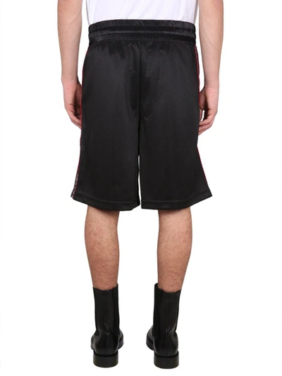 Shop Versace Jeans Couture Bermuda Shorts With Logo Band In Black
