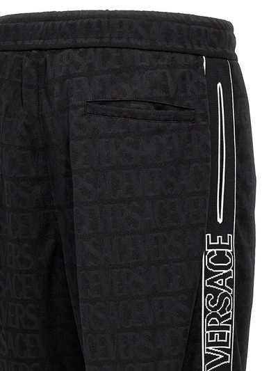 Shop Versace Logo Joggers In Black