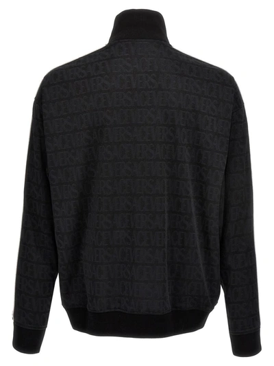 Shop Versace Logo Sweatshirt In Black