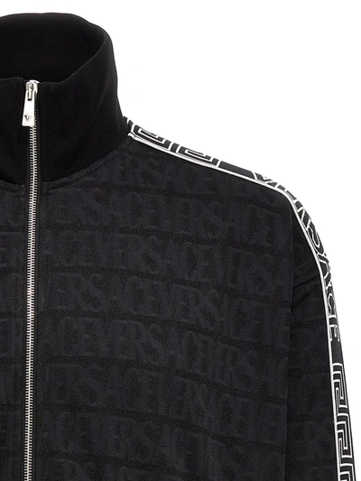 Shop Versace Logo Sweatshirt In Black