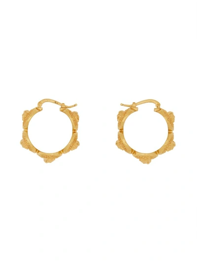 Shop Versace Medusa Tribute Hoop Earrings In Gold