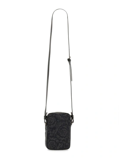 Shop Versace Shoulder Bag "athena Baroque" In Black