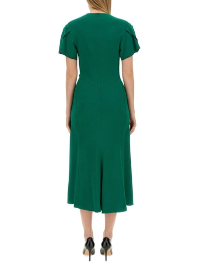 Shop Victoria Beckham V-neck Dress In Green