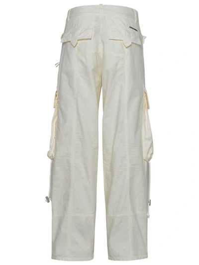 Shop Dsquared2 White Cotton Blend Cargo Pants