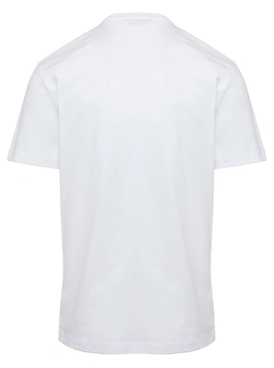 Shop Versace White Crewneck T-shirt With Studded Medusa In Cotton Man