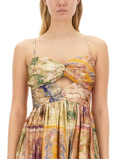 Shop Zimmermann Floral Print Dress In Multicolour
