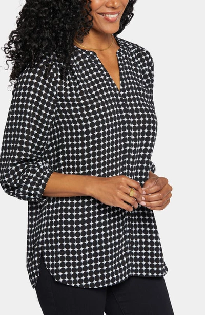 Shop Nydj Pintuck Blouse In Dorothy Dots