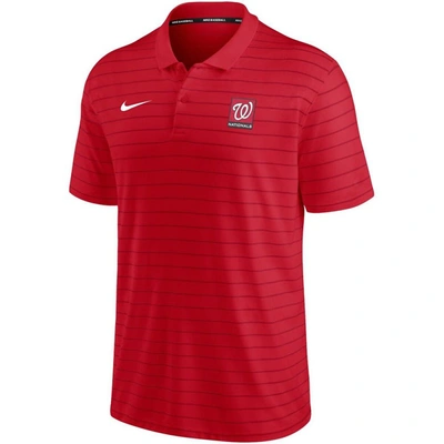 Shop Nike Red Washington Nationals Authentic Collection Striped Performance Pique Polo