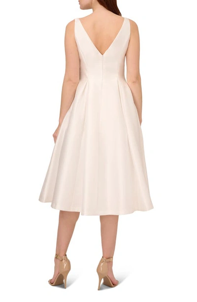 Shop Adrianna Papell Sleeveless Mikado Fit & Flare Midi Dress In Ivory