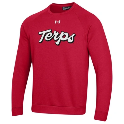 Shop Under Armour Red Maryland Terrapins Script All Day Pullover Sweatshirt