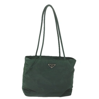 Shop Prada Cabas Synthetic Shoulder Bag () In Green