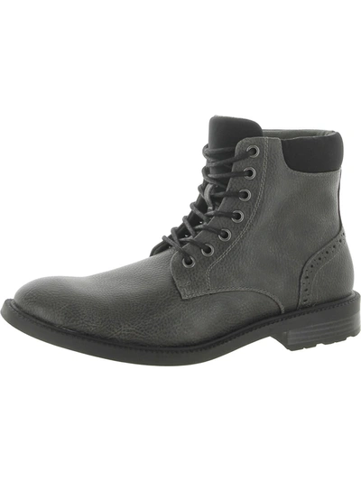 Shop Unlisted Kenneth Cole Roll Boot Mens Faux Leather Dress Boots Ankle Boots In Grey