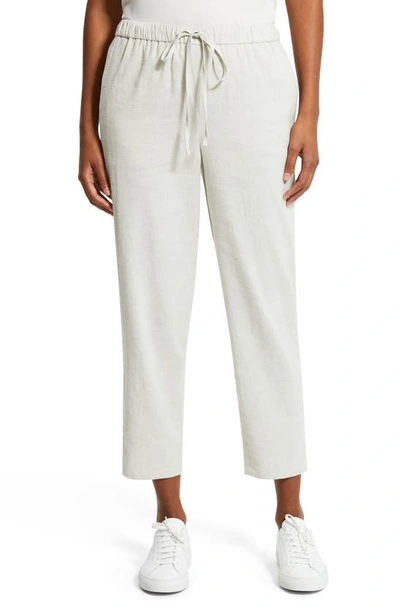 Shop Theory Trecca Linen Blend Joggers In Nickel