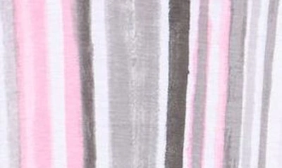 Shop Donna Karan Stripe Nightgown In Grey Brushed Stripe