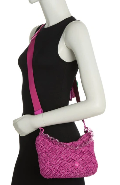 Shop Kurt Geiger Crochet Crossbody Bag In Bright Pink