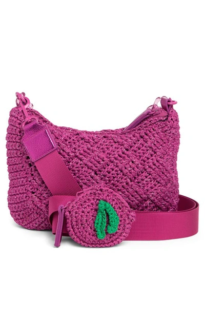 Shop Kurt Geiger Crochet Crossbody Bag In Bright Pink