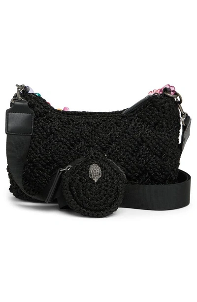 Shop Kurt Geiger Crochet Crossbody Bag In Black