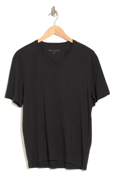Shop John Varvatos Nash V-neck Cotton T-shirt In Black
