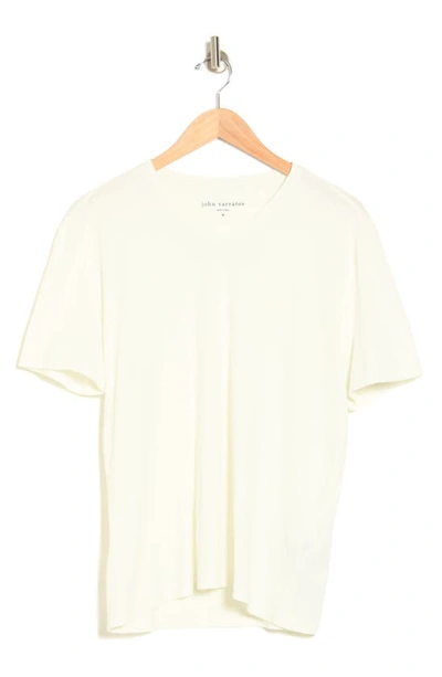 Shop John Varvatos Nash V-neck Cotton T-shirt In Salt/ White