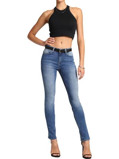 Shop Mavi Kendra Womens High Rise Straight Leg Jeans In Blue