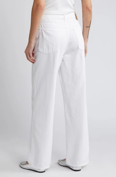 Shop Rag & Bone Featherweight Logan Mid Rise Wide Leg Jeans In Optic Whit