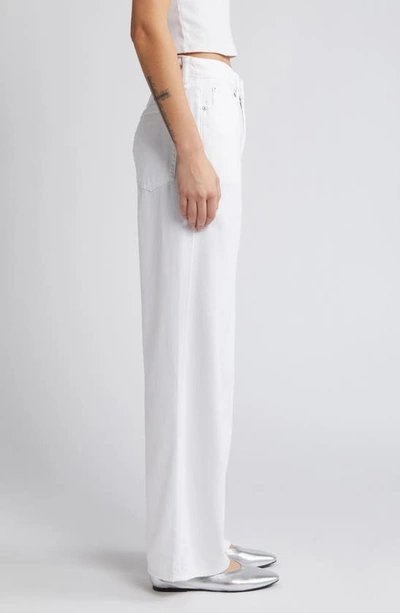 Shop Rag & Bone Featherweight Logan Mid Rise Wide Leg Jeans In Optic Whit