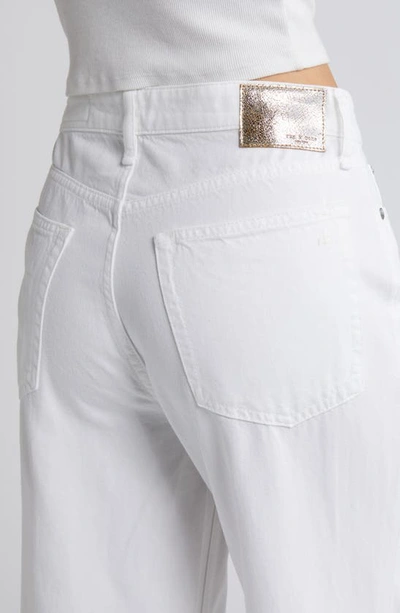 Shop Rag & Bone Featherweight Logan Mid Rise Wide Leg Jeans In Optic Whit