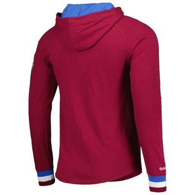 Shop Mitchell & Ness Burgundy Colorado Avalanche Legendary Slub Hoodie Long Sleeve T-shirt