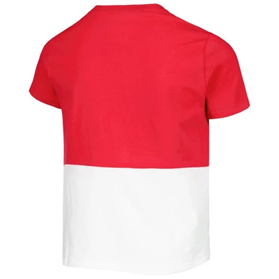 Shop League Collegiate Wear Girls Youth  Scarlet/white Nebraska Huskers Colorblocked T-shirt