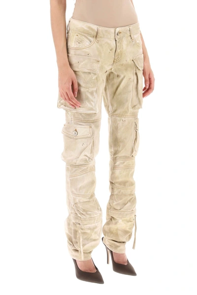 Shop Attico 'essie' Cargo Pants With Marble Effect