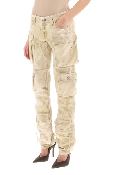 Shop Attico 'essie' Cargo Pants With Marble Effect