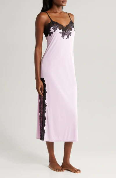 Shop Natori Enchant Lace Trim Nightgown In Light Orchid