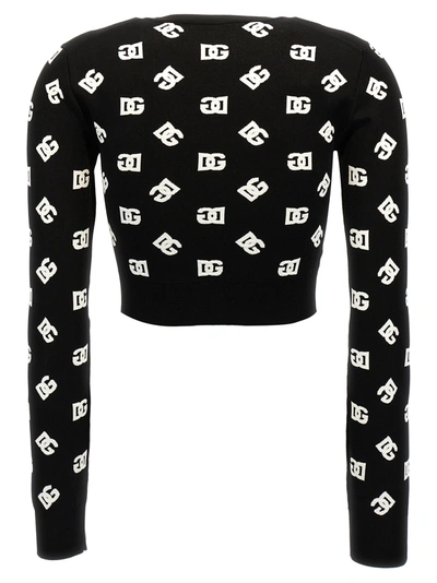 Shop Dolce & Gabbana All Over Logo Sweater Sweater, Cardigans White/black