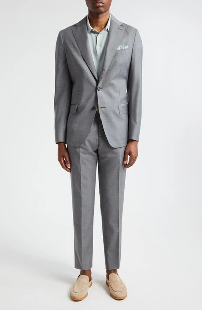 Eleventy Single-breasted Wool-blend Suit In Med Grey