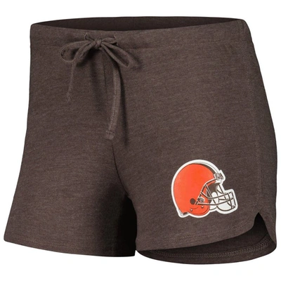 Shop Concepts Sport Brown Cleveland Browns Meter Knit Long Sleeve Raglan Top & Shorts Sleep Set