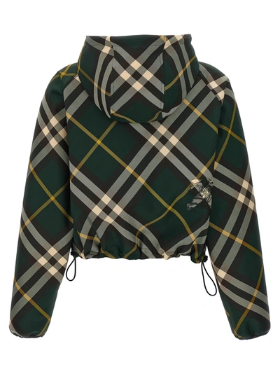 Shop Burberry Check Crop Jacket Casual Jackets, Parka Green